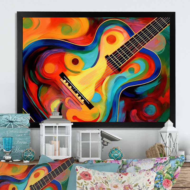 Music In Color III " Music In Colour III ", Black Single Picture Framed, 12" H x 20" W x 1" D