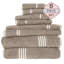 Ensemble de serviettes 8 pièces - Accessoires de salle de bain en coton avec 2 serviettes de bain, 2 serviettes à main, 2 débarbouillettes et 2 serviettes à doigts par Lavish Home-26602132