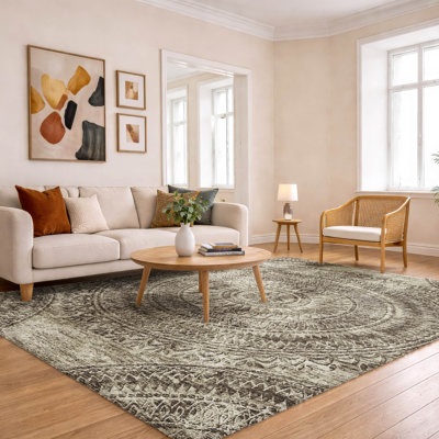 Premium Machine Washable Dream Shag ADS113 Medallion Rug