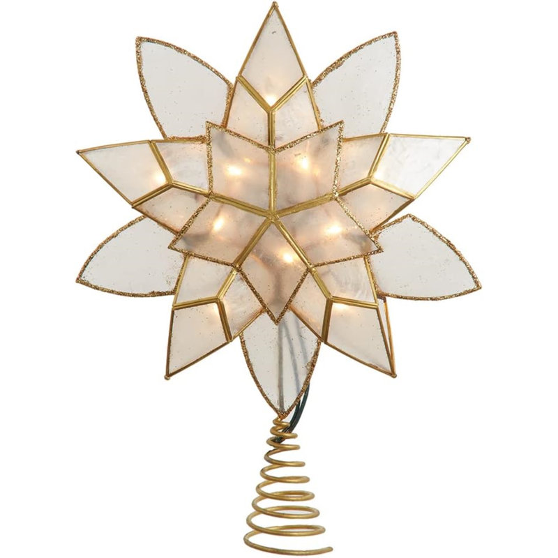 Étoile de coquille de Capiz illuminé à 5 points Kurt Adler, or, 11,75 po