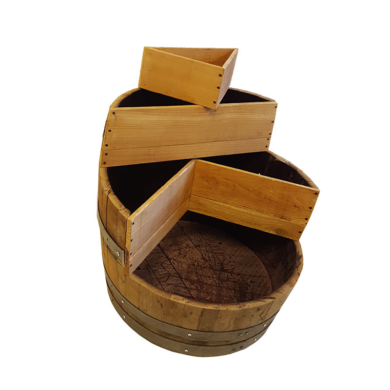 Pot à fleurs multi-niveaux en laque avec 2 lits triangulaires l 26 po x H 32 po