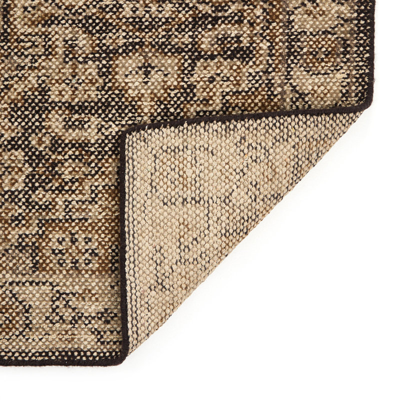 Hand-Knotted Area Rug in Brown, Runner 3' x 12'