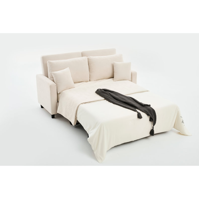 Lit de bébé 2 en 1 beige, canapé modulaire rembourré 81,5 po, matelas confortable en mousse à mémoire de forme de 3,35 po, tissu, cadre pour petit décor beige, cadre, appartement