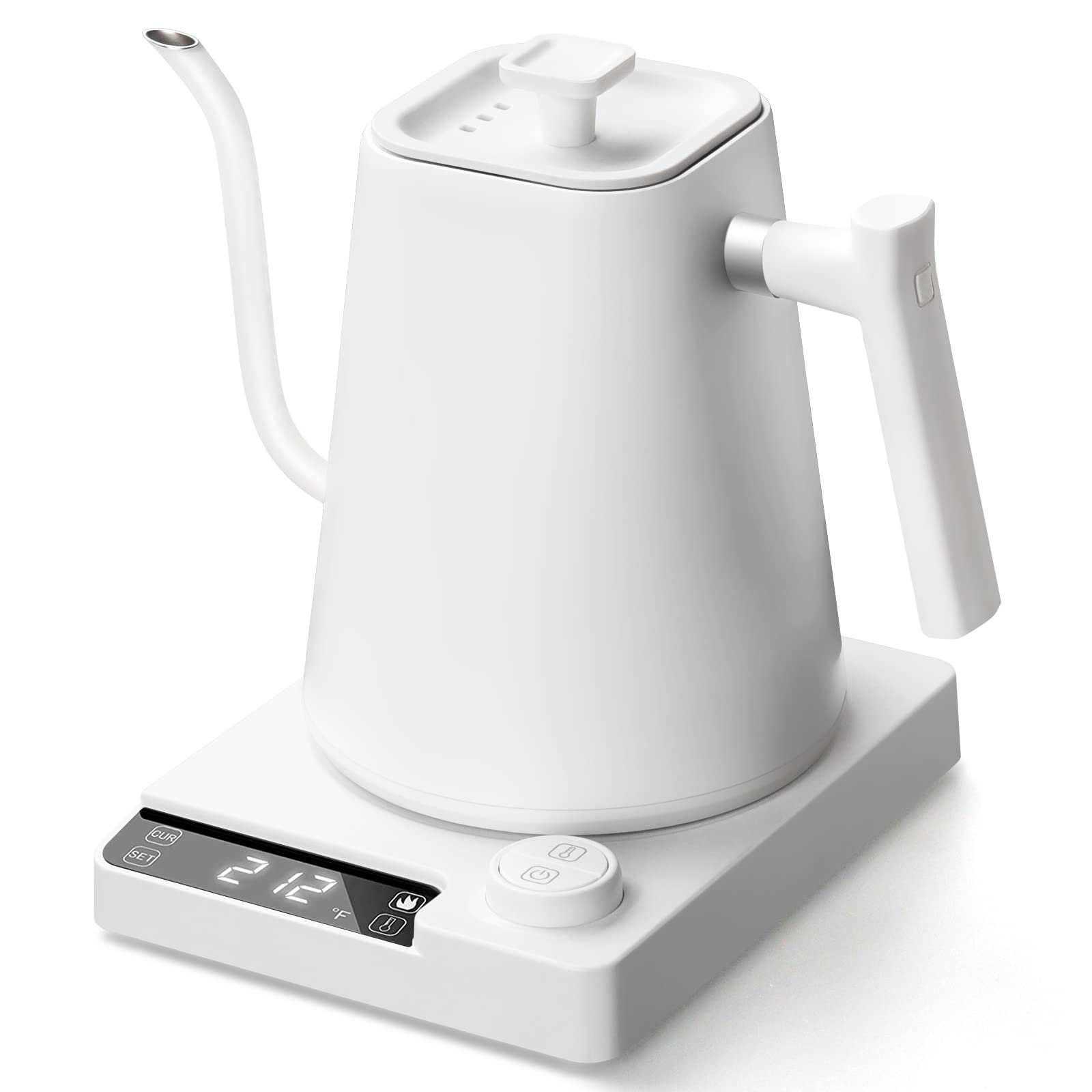 Electric Kettle with Thermometer Stainless Steel 1.5L 1000W Gooseneck Pour  Over