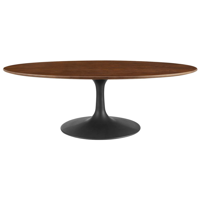 Table basse ovale Lippa, Noyer