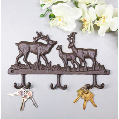 Sculpture rustique en bois de cerf cerf biche et faon