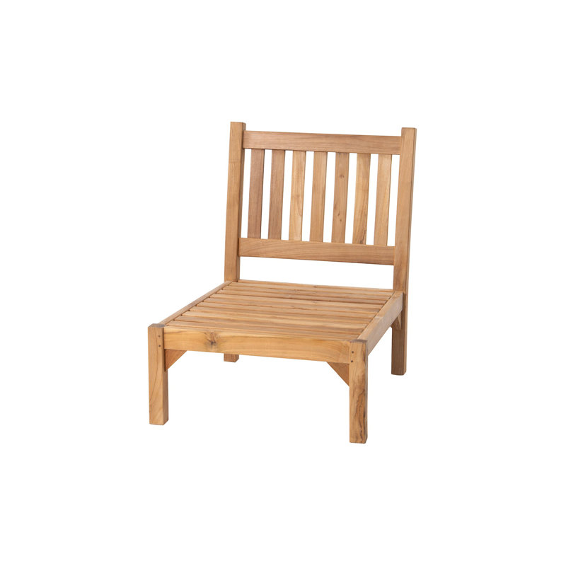 Huntington Teak Outdoor Armless Club Chair, Charcoal