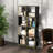 Small Area 4 Bookcase - Rustic Industrial Design, Black+gold, Functional Storage Choice Solution