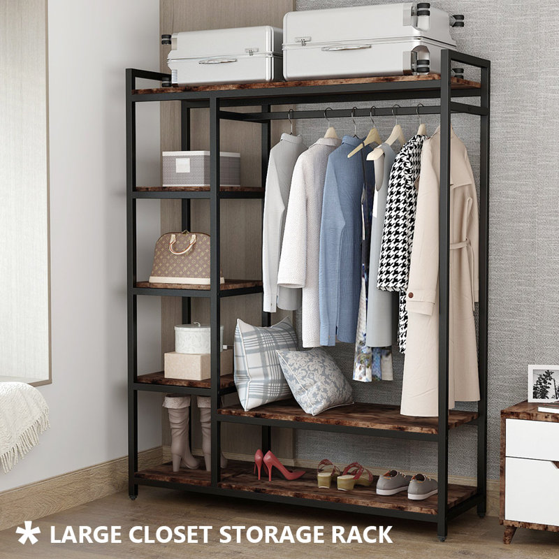 Olivie 47.24'' Closet System, Walnut/Black