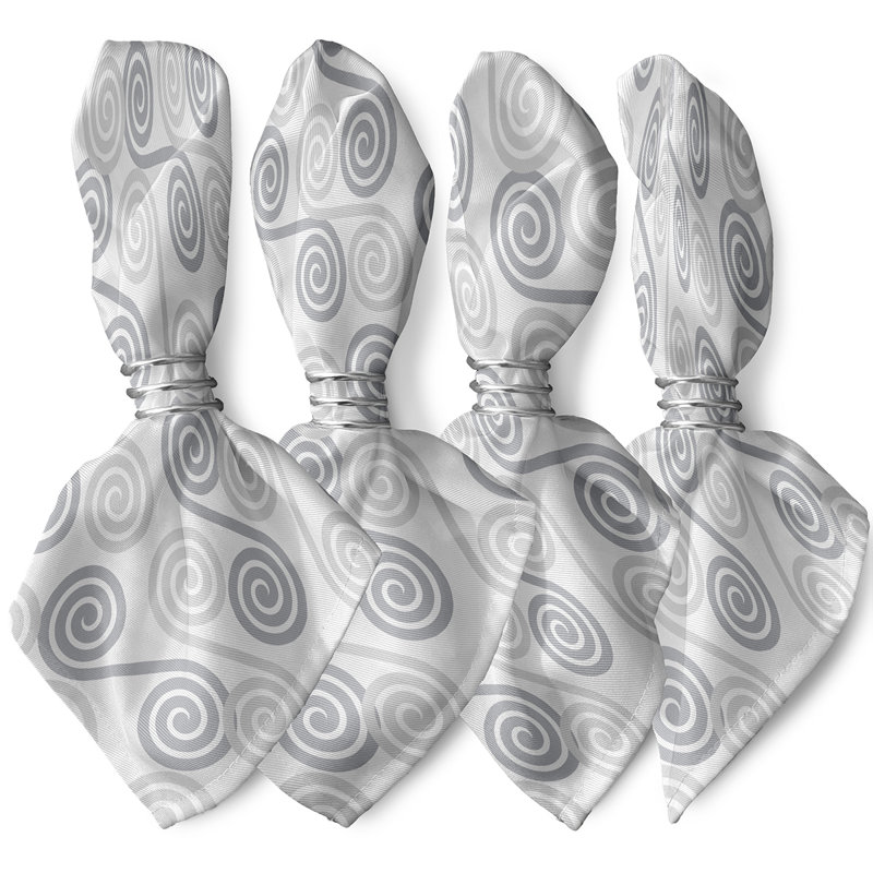 Cleatus Polyester Geometric Square Napkin, Grey