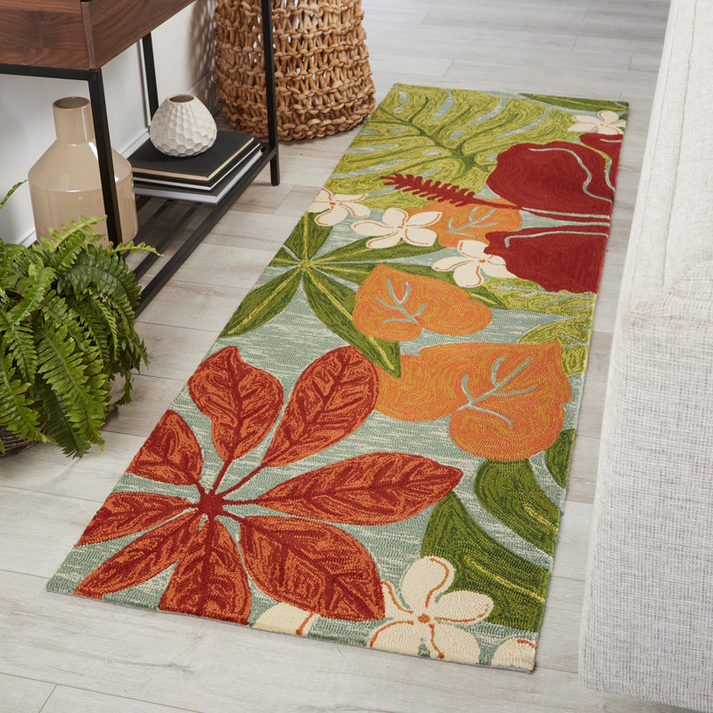 Artemi Handmade Floral Indoor/Outdoor Area Rug, Rectangle 8" x 2'6"