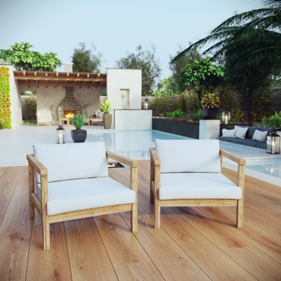 Ensemble de patio extérieur en teck 2 pièces Bayport