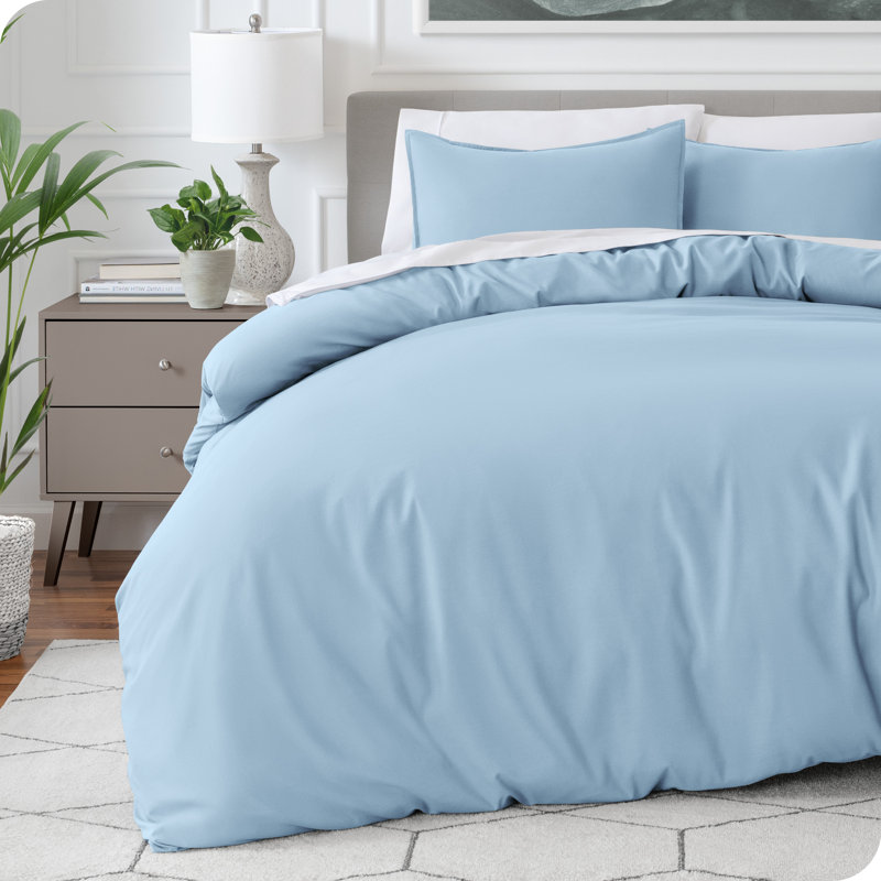 Washed Microfiber Duvet Cover Set, Lavender, King Duvet Cover + 2 King Shams