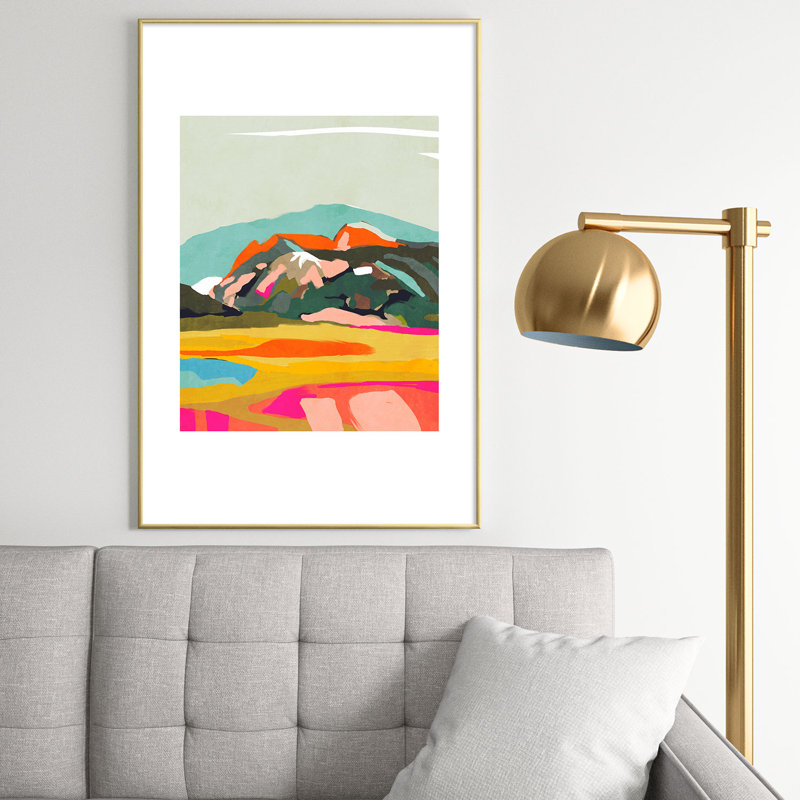 Lunetricotee wanderlust, reproduction d'art encadrée en métal, Doré, H 36 po x l 24 po