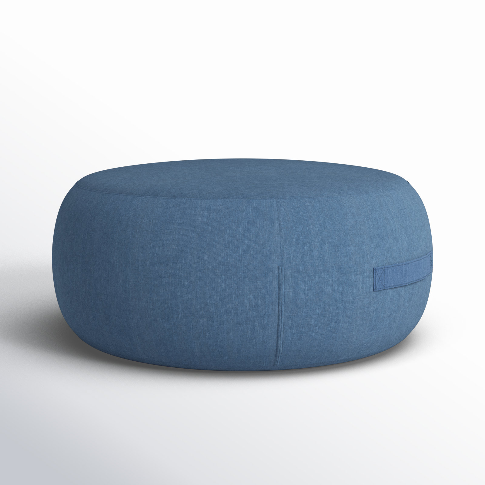 Talita Round Upholstered Outdoor Ottoman, Denim