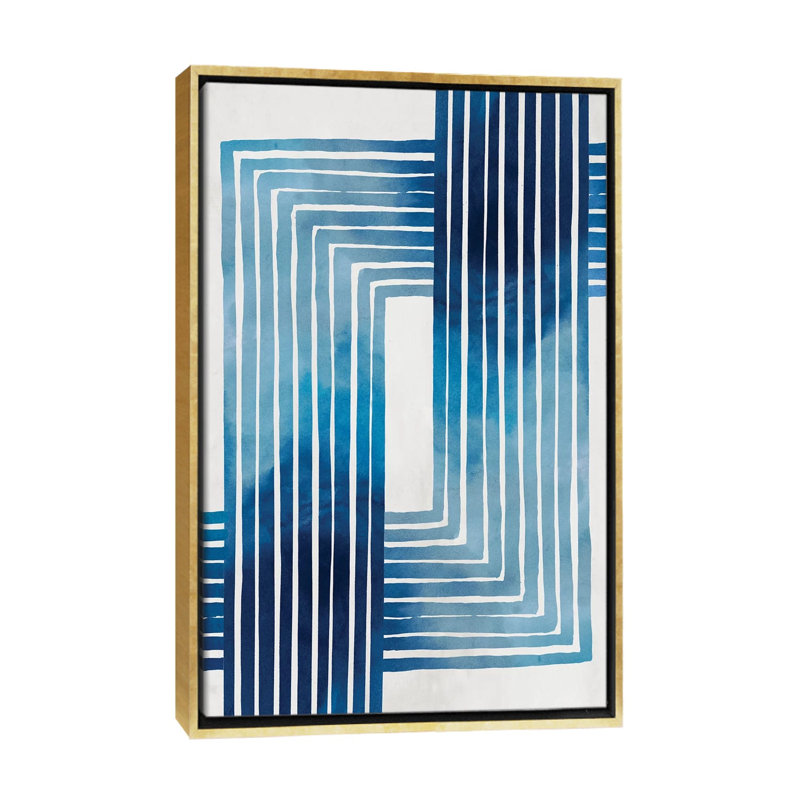 In Unison par Eva watts-impression d’art graphique, H 26 po x l 18 po x P 1,5 po, Toile encadrée d'or, Pas de tapis