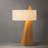 Obelisk Table Lamp - White Cotton-Linen Shade-1855708641