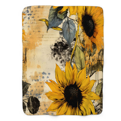 Bright Sunburst - couverture en sherpa de qualité supérieure 1 pièce