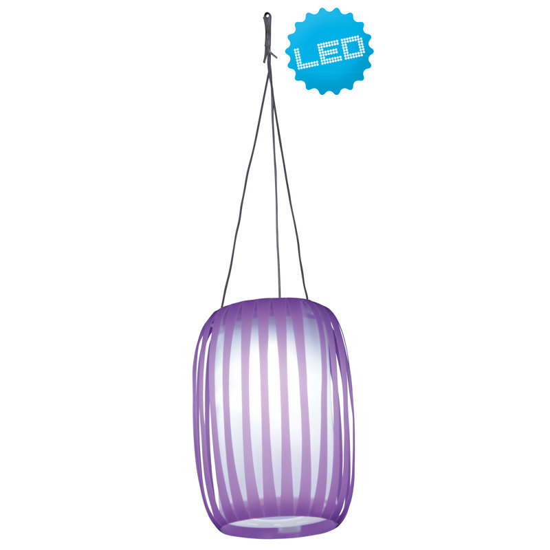 Shavon LED Outdoor Hanging Lantern, Violet