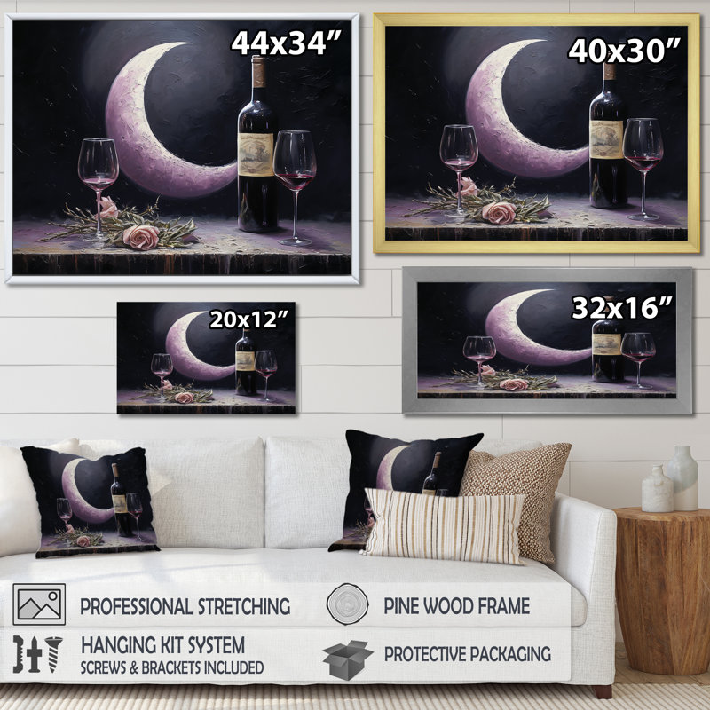 Sommeliers solitude sur toile, H 24 po x l 32 po x P 1 po, Cadre doré simple