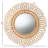 Xarvin Bohemian Style Natural Brown Rattan Circular Accent Wall Mirror, 31.21" H X 31.21" W X 1.01"D