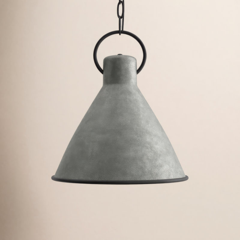 Dax 1 - Light Black Single Pendant, 15.5" H x 12.25" W x 12.25" D, Rustic Pewter