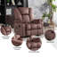 Fauteuil inclinable ergonomique 37 po en velours-1004451701