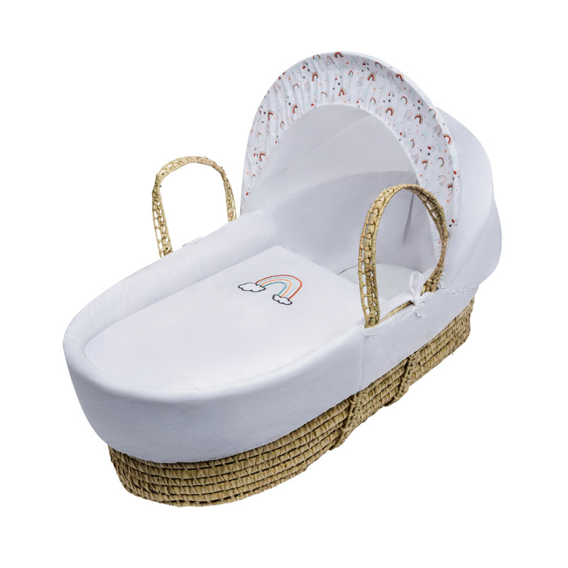 Solid Colour Cotton Blend Moses Basket Bedding Set