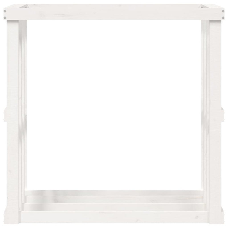 Kamraan 108cm W Wood Log Rack, White