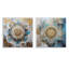 Mandala bleu et doré - ensemble de 2 collages carrés bohème-656281576-656281578