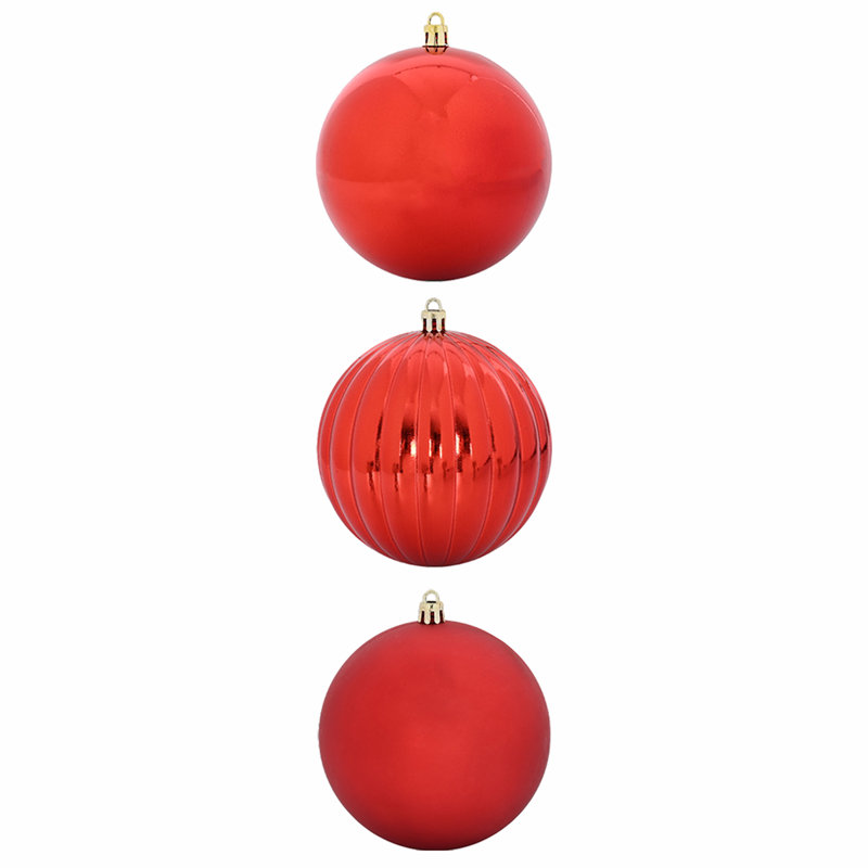 Christmas Bauble Set 3 pcs XXL, Red