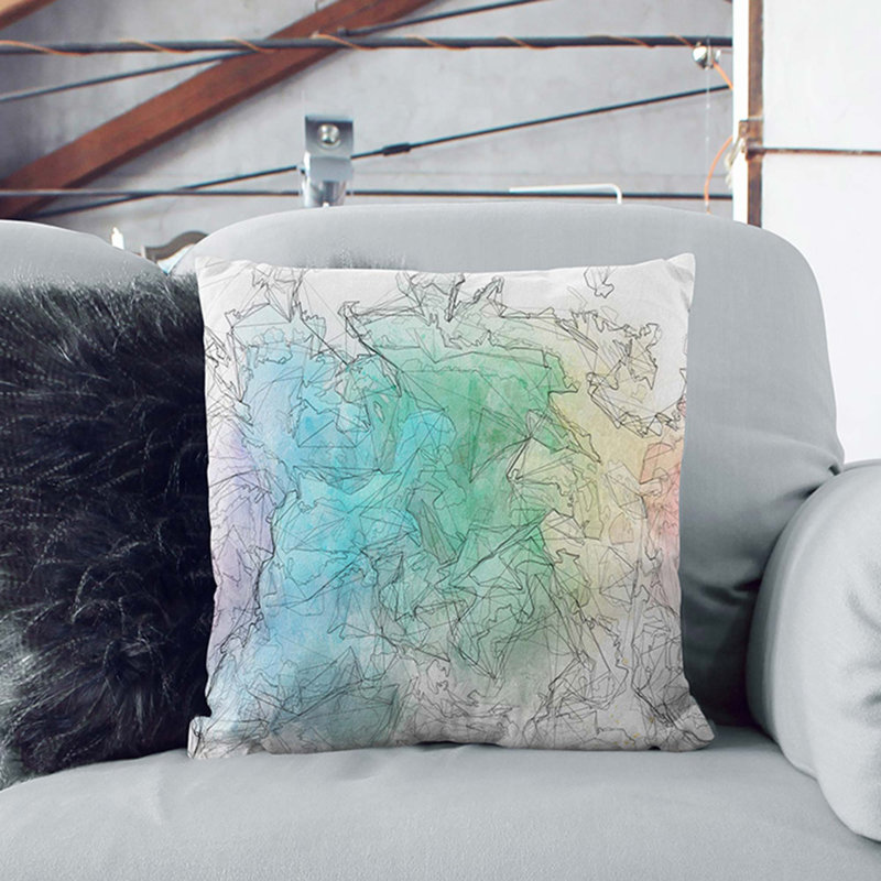 Abstract Square Throw Cushion, 55cm H x 55cm W x 20cm D