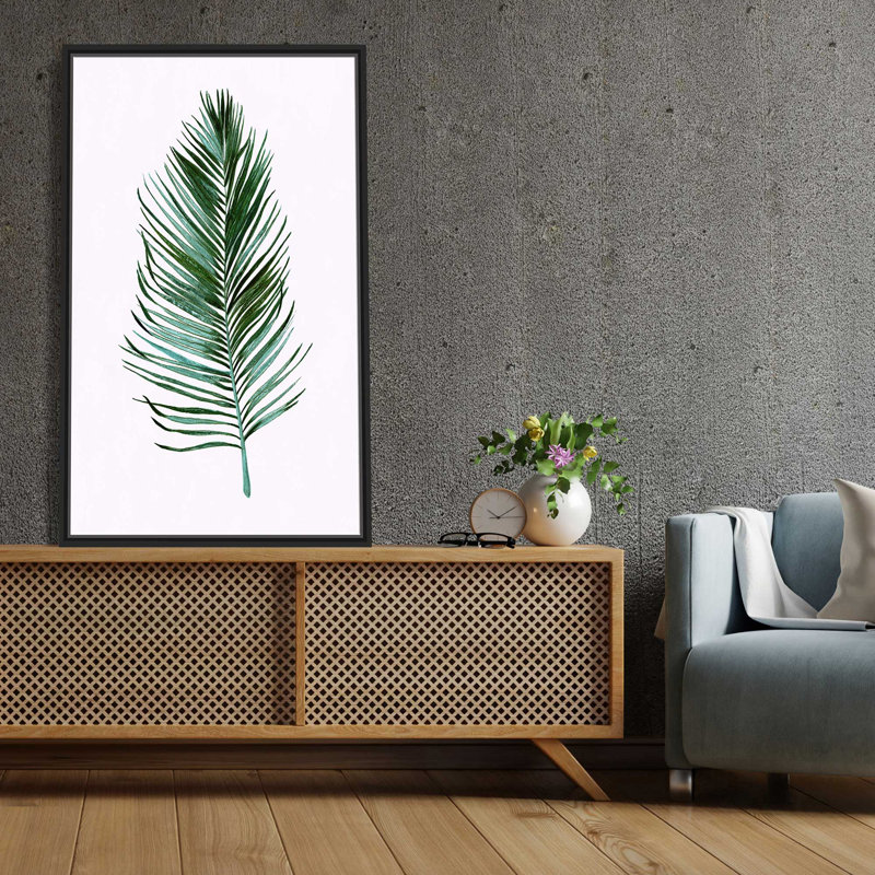«Sage Frond I» par Tava Studios - peinture sur toile à cadre flottant, H 33,5 po x l 21,5 po