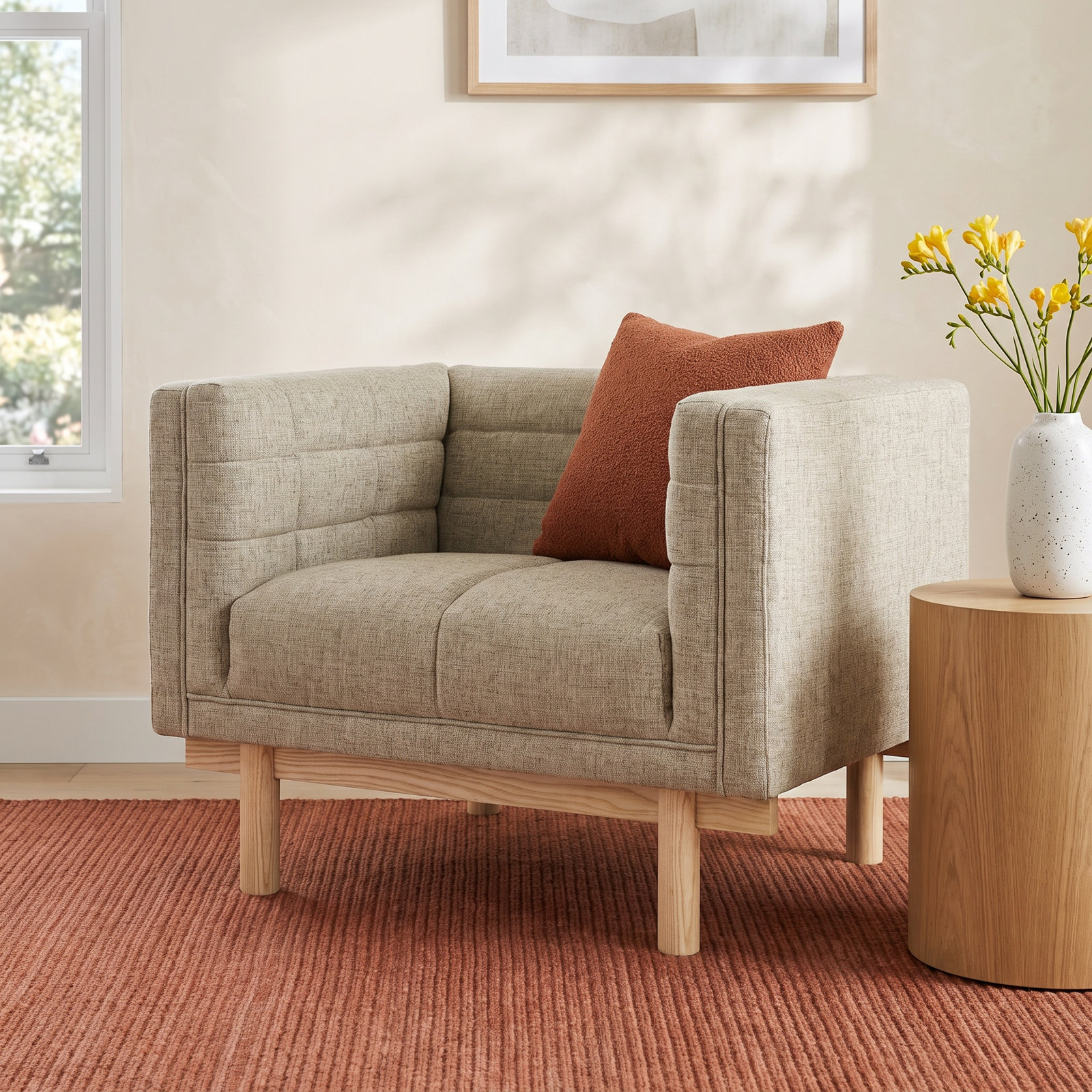 Mulholland Armchair, Caledon Antler Performance Plainweave