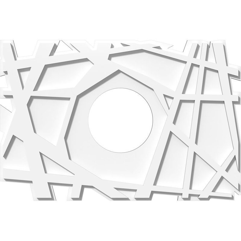 Médaillon de plafond contemporain en PVC Novo, H 14,625 po x l 22 po x P 1 po