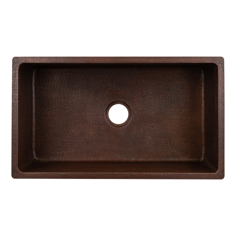 Terra Firma 33'' L Dual - Undermount Or Drop In Single Basin Kitchen Sink, Dark Brown