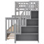 Twin Bunk Bed with Trundle and Staircase,Grey