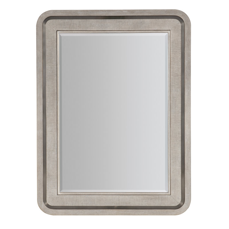 Modern Mood Rectangle Beveled Mirror, Light Wood