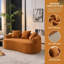 Causeuse courbée orange élégante - Canapé ultra-moelleux en chenille 30D pour coins confortables et petits espaces, L 65 po, aucun assemblage requis-2012021860