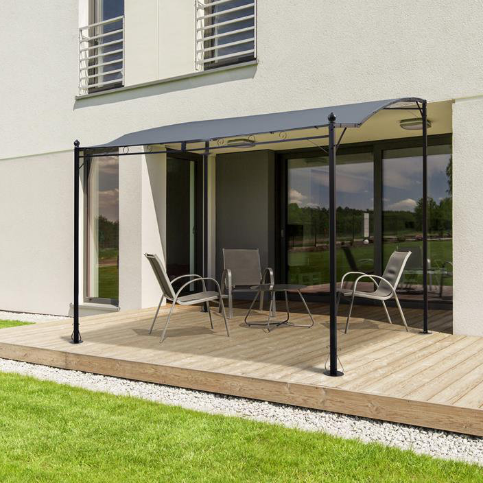 Blumfeldt Allure 0.5m x 2m Metal Pergola, Grey
