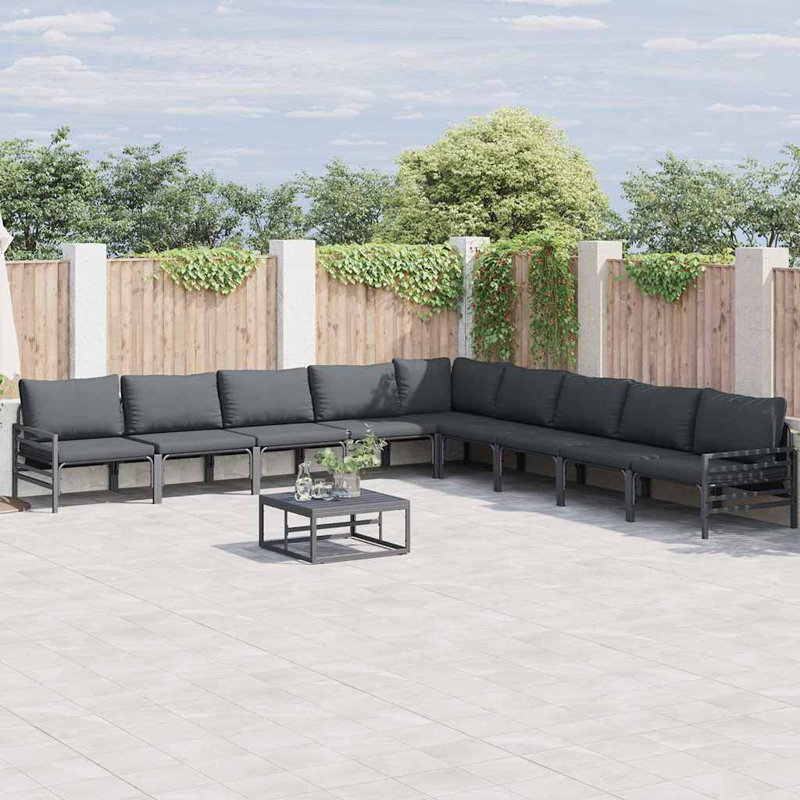  Garden Sofa Set 10 Pcs Anthracite Steel