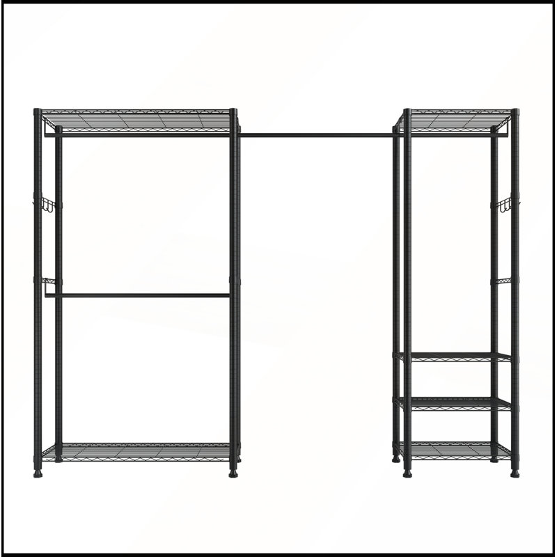 Portemanteau robuste en acier avec tablettes réglables et tringles pour un rangement organisé