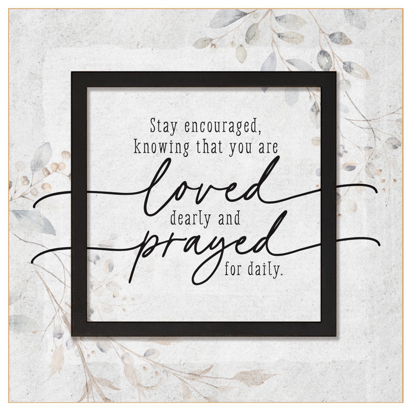 Plaque en bois «Stay Encouragé» - 6 po x 6 1/8 po