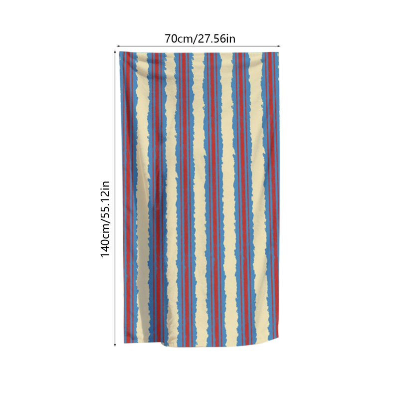 Élégante serviette de bain en microfibre à rayures colorées, B