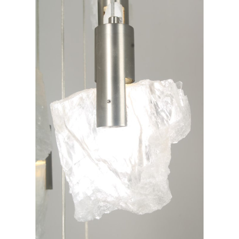 Lustre suspendu 41 lumières, Nickel poli, H 55 po x l 44 po x P 44 po, Couleurs mélangées