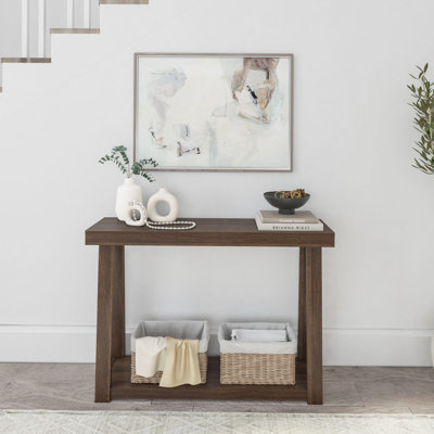 Beckett Solid Wood Console Table with Shelf