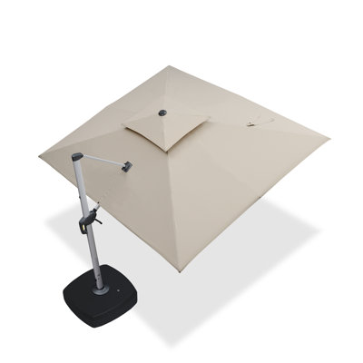 132" x 108'' Rectangle Cantilever Umbrella With Wheeled Base,Beige