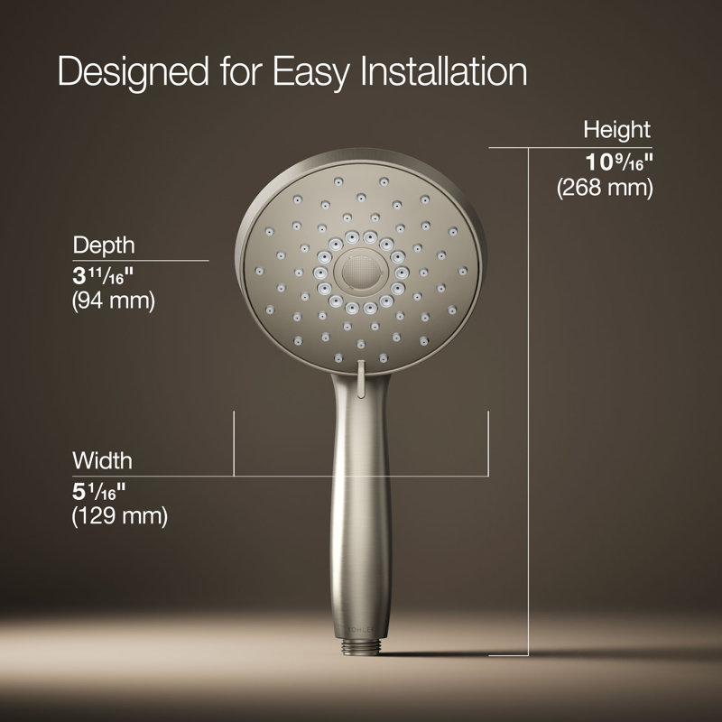 2.5 gpm Forte 1.75 gpm Multifunction Handshower with Katalyst Air-Induction Technology, Vibrant Brushed Nickel