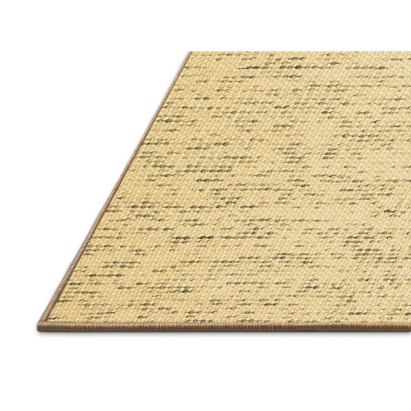 Tapis en laine / polyester tissé à la machine de couleur unie Dominigue, Rectangle 8 pi x 10 pi