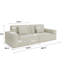 Style moderne, 106,3 pouces, beige, compression, rembourrage en mousse complète, revêtement doux, chambre à coucher, chambres d'amis, structure à 3 sièges, multifonctionnel, espaces variés, conception du siège